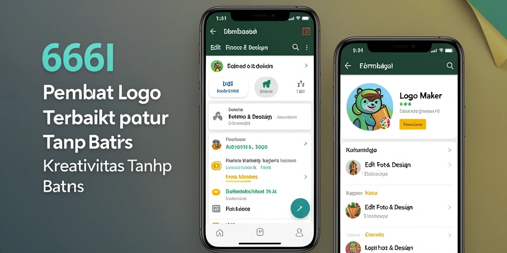 Tampilan antarmuka aplikasi 666I yang mudah digunakan untuk membuat logo.