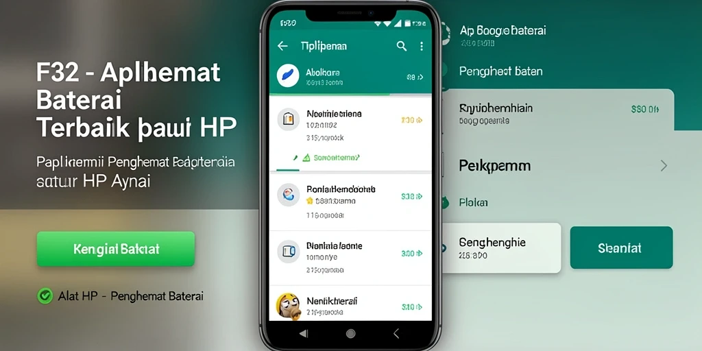 Tampilan antarmuka F32 yang sederhana dan fungsional untuk penghematan baterai.