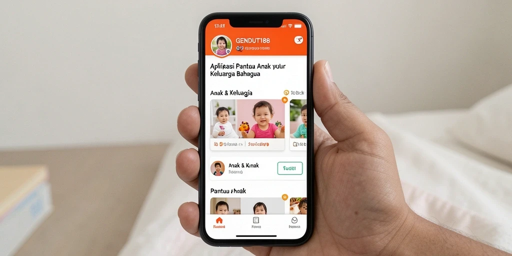 Tampilan antarmuka GENDUT188 menunjukkan fitur Pantau Anak yang user-friendly.