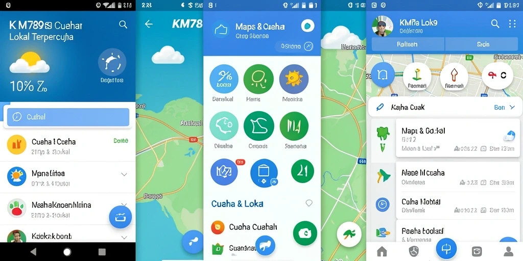 Tampilan antarmuka aplikasi KM789 yang informatif dan user-friendly.