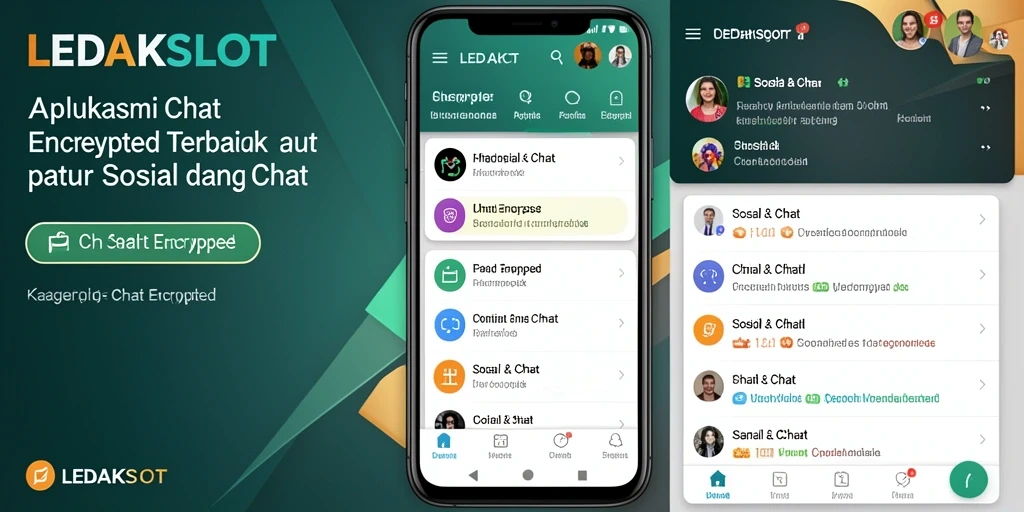 Tampilan antarmuka pengguna LEDAKSLOT dengan fitur Chat Encrypted.