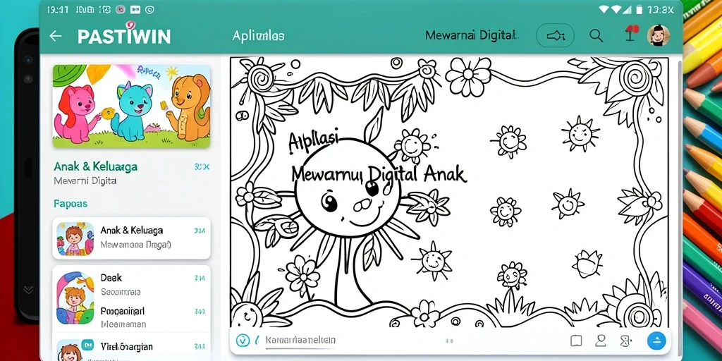 Antarmuka PASTIWIN yang ramah dan penuh warna.