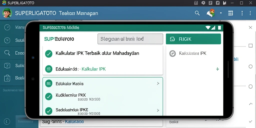 Tampilan antarmuka pengguna SUPERLIGATOTO untuk Kalkulator IPK yang sederhana dan fungsional.