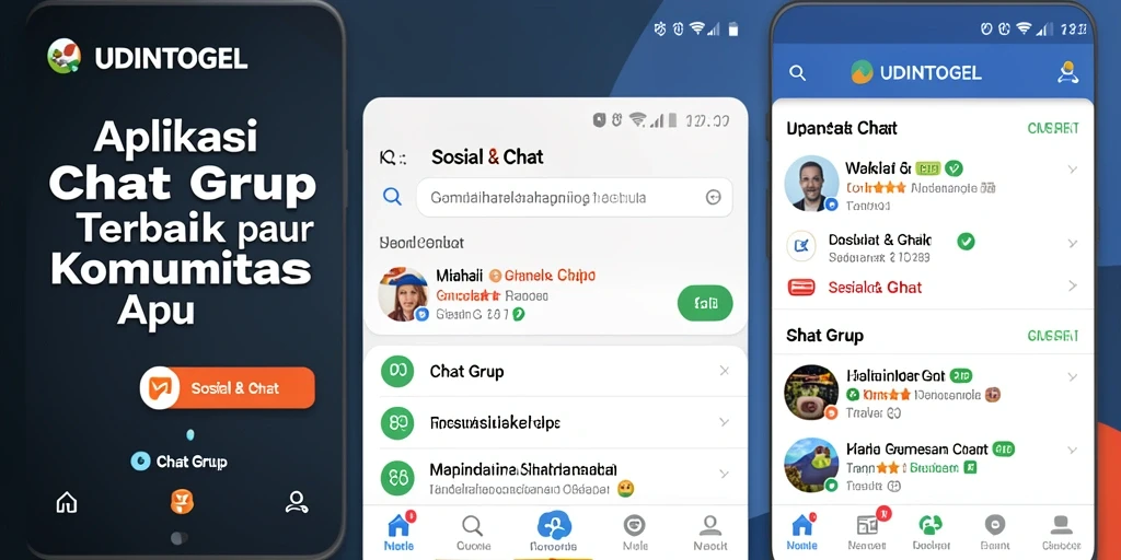 Tampilan antarmuka UDINTOGEL yang menarik untuk Chat Grup.