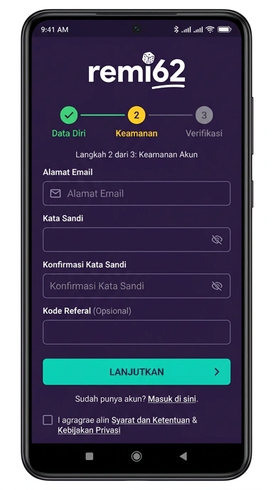 Buat Akun Baru di remi62 dengan Mudah