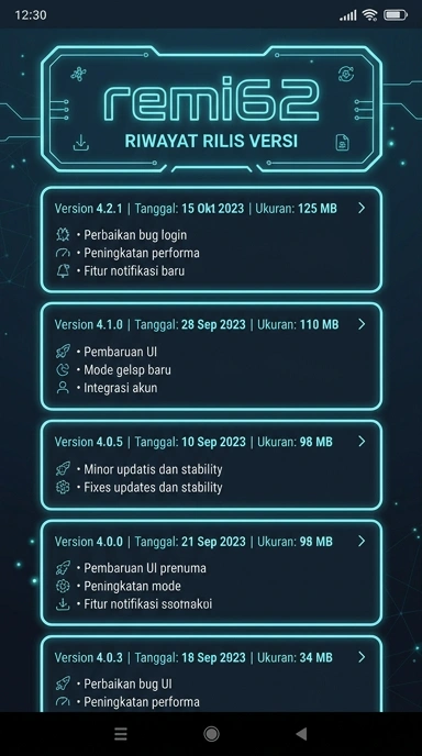 Riwayat Versi remi62 untuk Pengguna Android